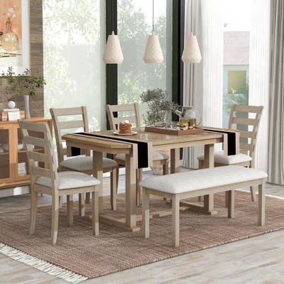 YOOCOZZ  6-Piece Dining Set with Wood Grain Tabletop