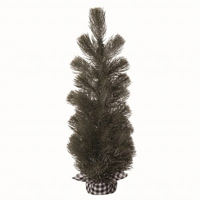 Transpac Large Multicolor Artificial Christmas Tree in Buffalo Check Bag Perfect for Holiday Decor