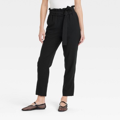 Women's Super-High Rise Tapered Ankle Pull-On Paperbag Pants - A New Day™
