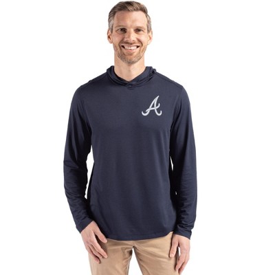 Atlanta Braves Cutter & Buck Coastline Epic Comfort Recycled Mens Hooded Shirt