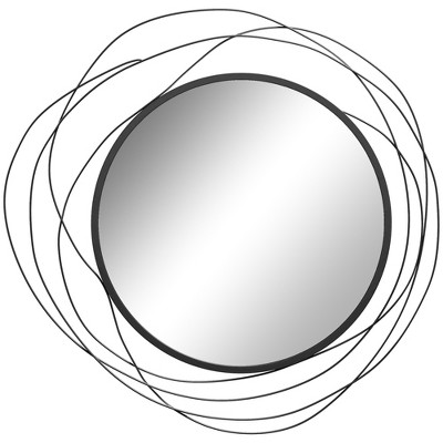 CAVINAS Round Wall Mirrors with Metal Frame,Modern Art Decor Accent Mirror,Decorative Mirror for Living Room,Bedroom,Entryway,Office