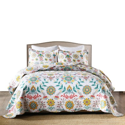 Marcielo 3 Pcs Bohemian Boho Quilt Bedspread Set