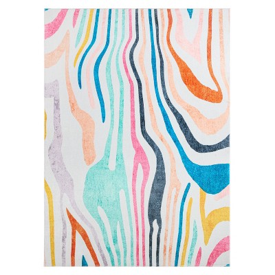 Town & Country Play Leta Zebra Stripe Area Rug Pink