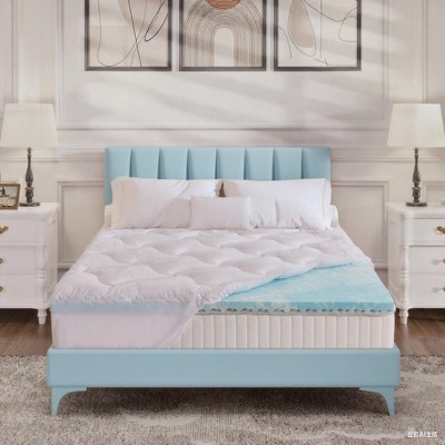 Vipbear 3" Queen Size Dual Layer Memory Foam Mattress Egg Crate Firm Cooling Gel Memory Foam&Soft Pillow Top Mattress, Fits 8-21 Inches Deep Pocket
