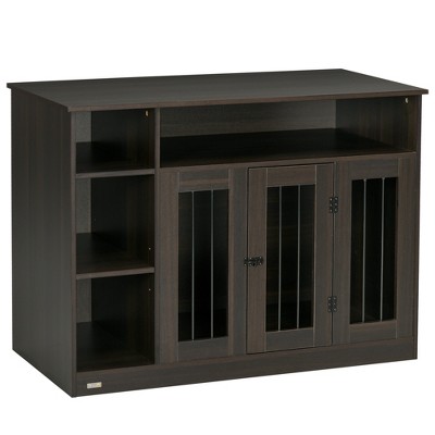 PawHut Dog Crate Furniture with Storage Space, Dog Kennel with Lockable Door, Pet Cage for Large Medium Dogs, 47" x 23.5" x 35"