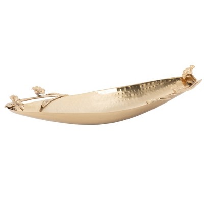 Jiallo Eldora boat shaped tray - Satin Gold