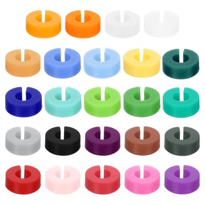 Unique Bargains Silicone Multicolor Drink Markers Wine Glass Charm 24 Pcs