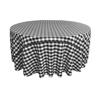 Slickblue Polyester Gingham Checkered Round Tablecloth