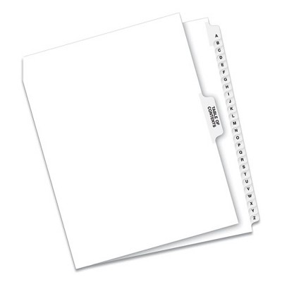 Avery Preprinted Legal Exhibit Side Tab Index Dividers, Avery Style, 27-Tab, A to Z, 11 x 8.5, White, 1 Set