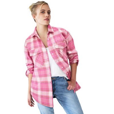 ellos Plaid Button-Front Flannel Tunic