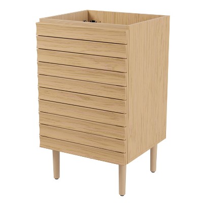 JONATHAN Y VAN1000 Aubert 20 in. W x 18 in. D x 33 in. H Thick Linear Slat Modern 2-Shelf Bath Vanity Cabinet Only (Sink Basin not Included)