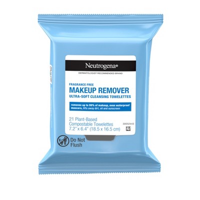 Neutrogena Makeup Remover Cleansing Towelettes, Fragrance Free - 21 ct