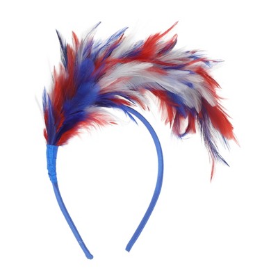Unique Bargains Women's Color Matching Feathers Headband 1 Pc