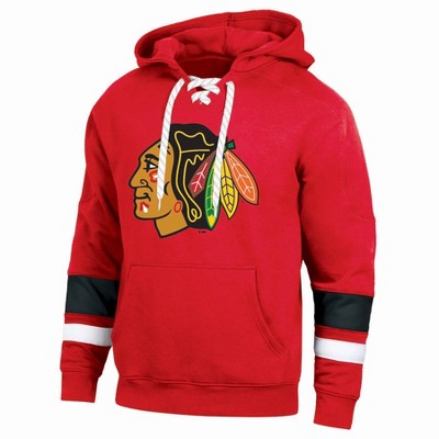 NHL Chicago Blackhawks Men's Long Sleeve Hooded Sweatshirt with Lace