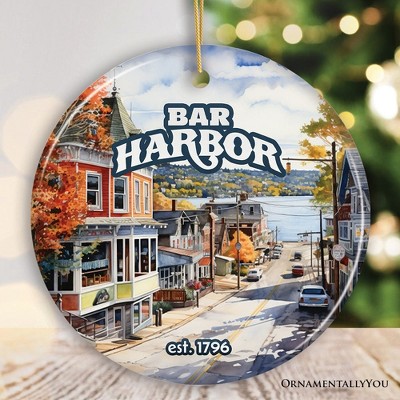 Charming Bar Harbor Street Ornament and Holiday Decoration, Maine Keepsake and Present| OrnamentallyYou