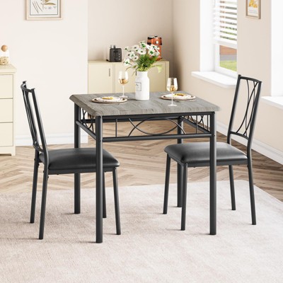 3-Piece Kitchen Dining Room Table Set, 2 Chairs