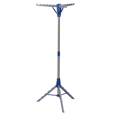Household Essentials Collapsible Tripod Clothes Drying Rack Silver and Blue