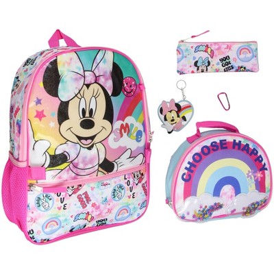 Disney Minnie Mouse Choose Happy Backpack Lunch Box 5pc Set