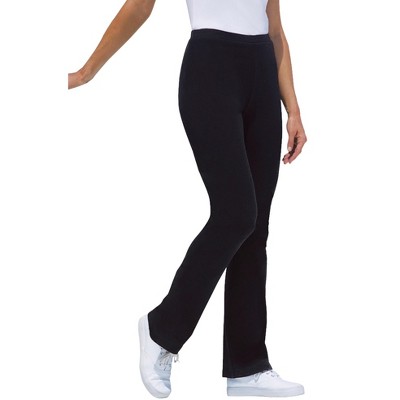 Woman Within Stretch-Cotton Knit Pull-On Bootcut Leggings