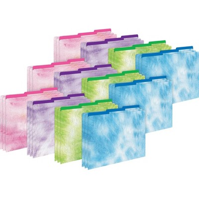 Barker Creek Tie-Dye and Ombre 14pt Letter-Size File Folders Multi-Design Set 36 per Set: Paper, Top Tab, 50 Sheet Capacity