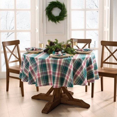 Holiday Fireside Plaid Tablecloth - Elrene Home Fashions