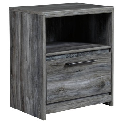 Baystorm Nightstand Gray - Signature Design by Ashley: Bedroom Table with Storage & USB Port