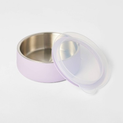 Lidded Stainless Steel Cat and Dog Bowl - 2 Cups - Lavender - Boots & Barkley™