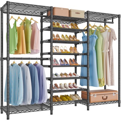 VIPEK  Heavy Duty Garment Rack Free Standing Clothes Rack Closet Storage Organizer Large Wardrobe with 6-Tier Shoe Rack