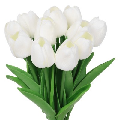 Unique Bargains Home Wedding Artificial Tulip Flowers 12.6" 12 Pcs