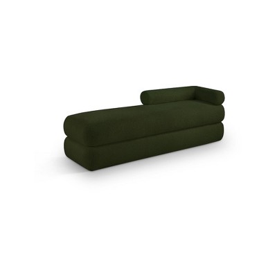 Meridian Furniture,Kennedy Faux Shearling Teddy Fabric Bench