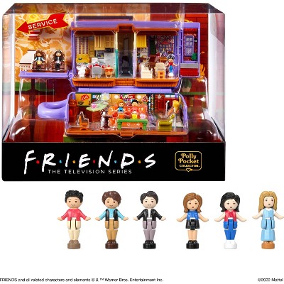 Polly Pocket Friends Compact Playset with 6 Character Dolls & 9 Accessories, Coffee Cup Exterior