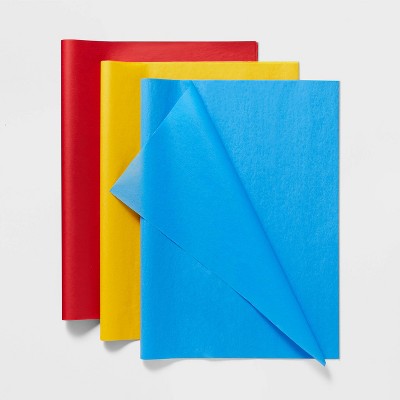 20ct Tissue Paper Red/Yellow/Blue - Spritz™: Multicolor Gift Packaging for All Occasions, Easter, Birthday Gift Bags