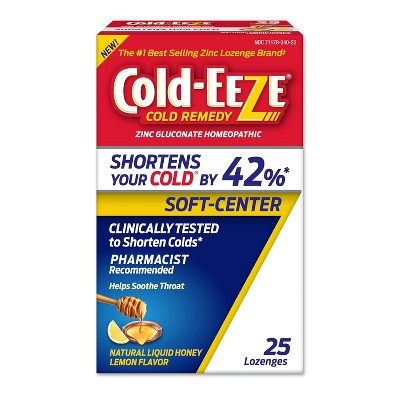 Cold-Eeze Cold Remedy Lozenges Softcenter Honey Lemon, 25 Ct