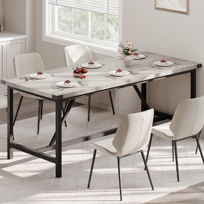 Modern Dining Table for 6-8,70.87" Industrial Dining Room Table for Home/Kitchen