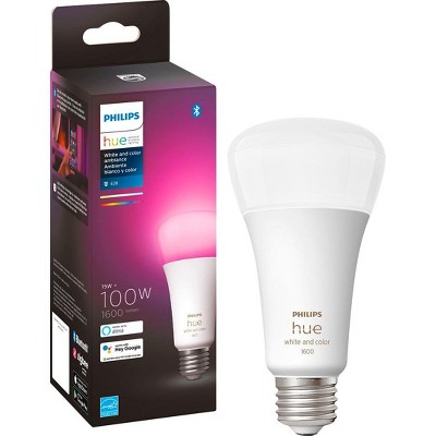 Philips Hue A21 Bluetooth 100W Smart White and Color Ambiance LED Bulb