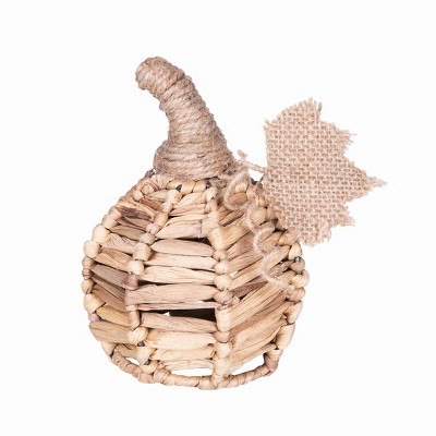 Gallerie II Cattail Grass Decorative Small Pumpkin Figurine 5.51"