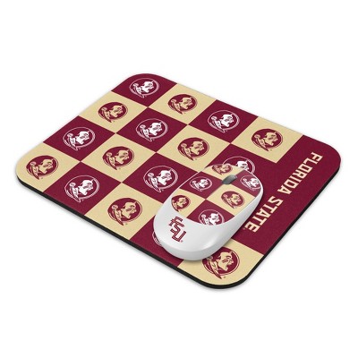 NCAA Florida State Seminoles Mouse and Mousepad Set: USB-A Wireless Radio Frequency