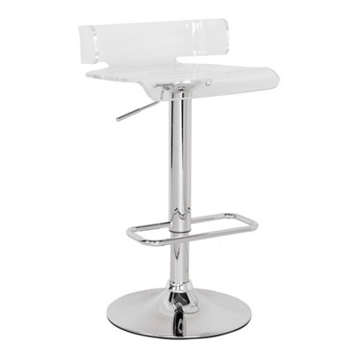 PAGED Modern Chrome Bar Stool, Height Adjustable Swivel Counter Height Bar Chair for Bar, Kitchen, Dining Room