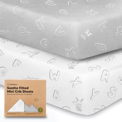 KeaBabies Mini Crib Sheets for Baby Girls, Boys, 2-Pack Soothe Pack and Play Sheets Fitted, Organic Pack N Play Mattress Sheet