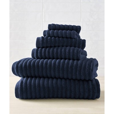 Mason Low Twist Ribbed Towel Set - Blue Loom