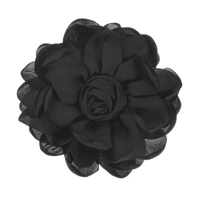Unique Bargains Alloy Satin Fabric Big Rose Flower Dainty Brooches 1 Pc