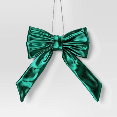 6.75" Christmas Metallic Bow Ornament Green - Wondershop™