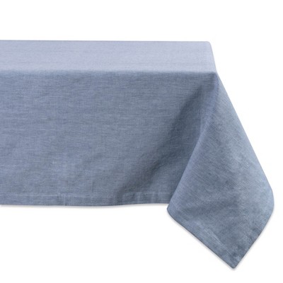 Design Imports  Solid Chambray Tablecloth, Blue, 60X104"