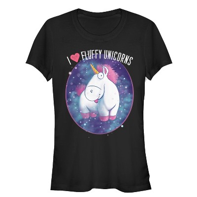 Juniors Womens Despicable Me Love Fluffy Unicorns T-Shirt