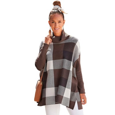 Women's Checked Oversized Sweater - LASCANA