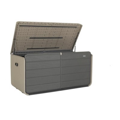 Gulches 260 Gallon Large Deck Box, All-Weather Resin, Lockable, with Wheels,Gas-Lift Lid, for Patio/Garden/Poolside Storage