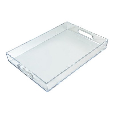 Azar Displays Acrylic Serving Tray with Handles, 16”L x 11”W