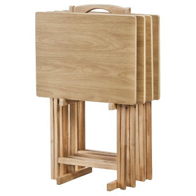 5pc TV Tray Set Wood - Plastic Dev Group