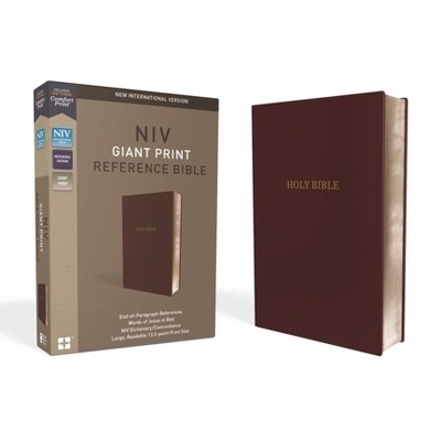 NIV, Reference Bible, Giant Print, Leather-Look, Burgundy, Red Letter Edition, Comfort Print - Large Print by  Zondervan (Leather Bound)