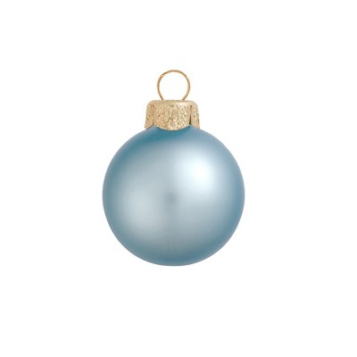 Northlight Petite Matte Finish Glass Christmas Ball Ornaments - 1.25" (30mm) - Sky Blue - 40ct